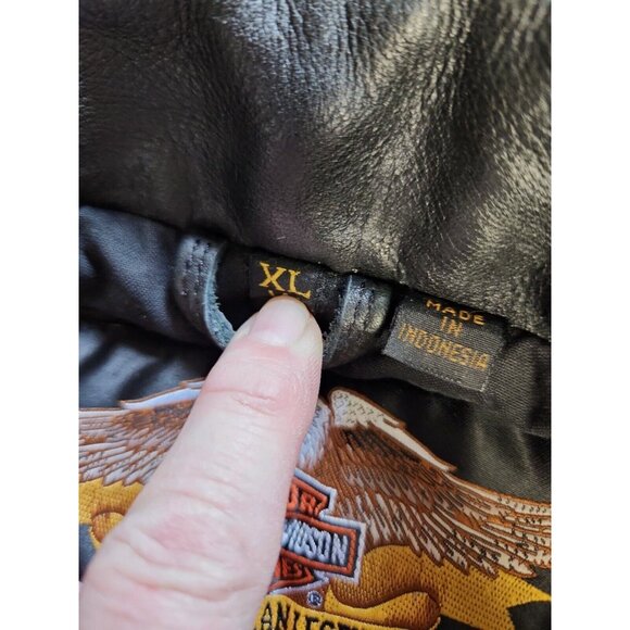 Harley Davidson Women’s Leather Jacket Black Fringed Belted Heavy Size XL - Picture 8 of 12